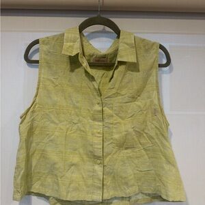 Brixton Sleeveless Button-Down Top in Green